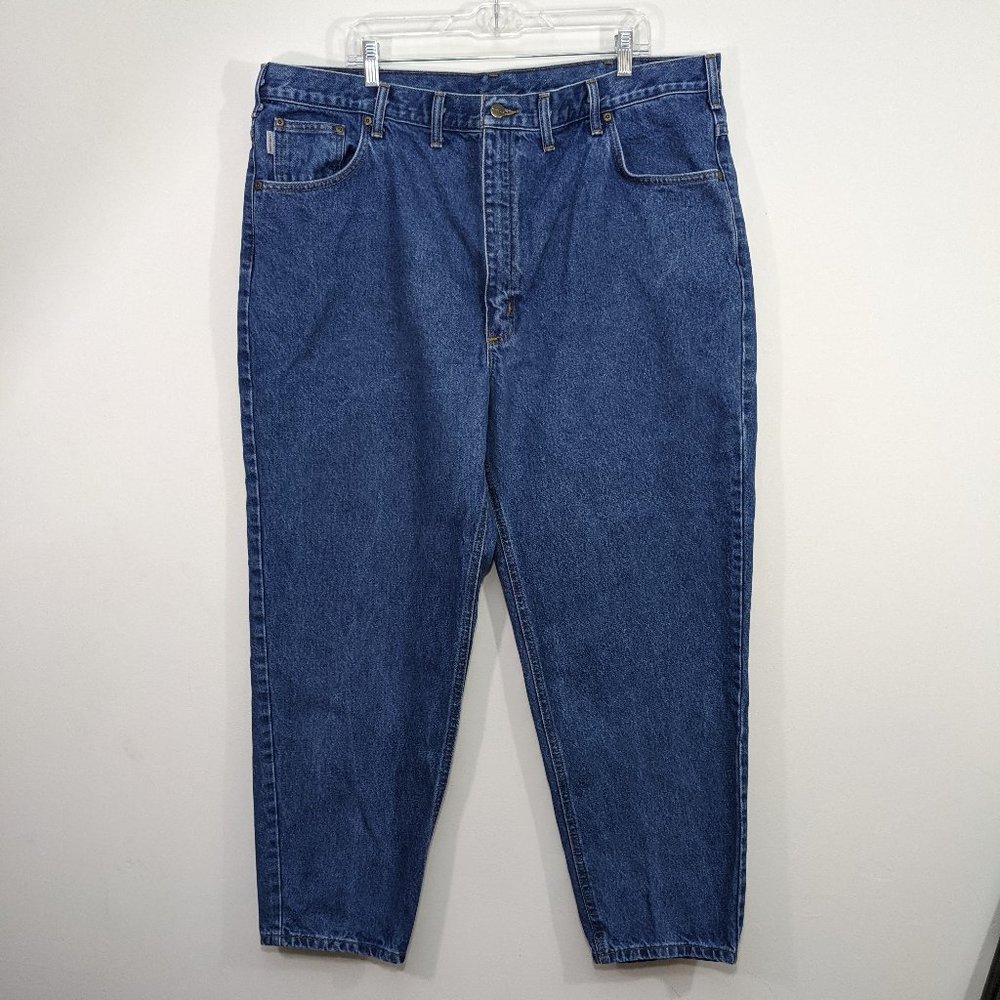 Carhartt Men's 46x30 Relaxed Fit Blue Jeans Denim Cotton